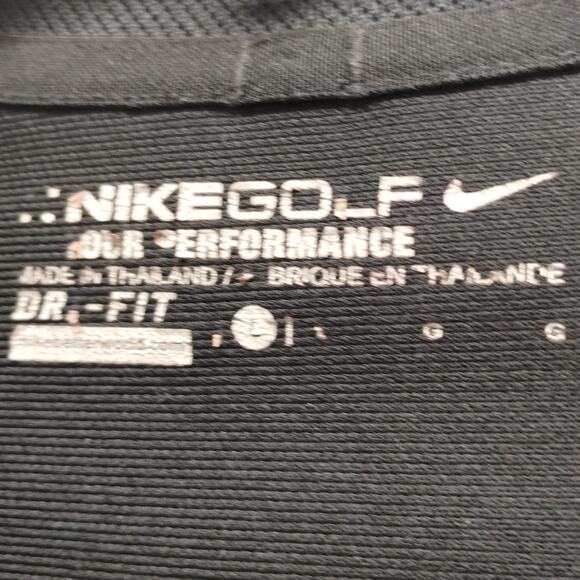 Nike Golf Mens Size Large Tour Performance Dri-Fit Black Short Sleeve Polo Shirt - Picture 4 of 5